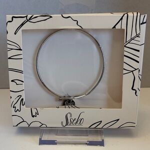 Sseko Silver Charm African Bangle Bracelet